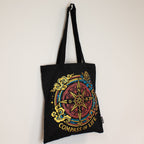Iconic Classic Tote Bag - Compass of Life - Black 6oz
