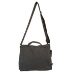 Cotton Canvas Laptop Messenger Bag - Charcoal