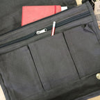 Cotton Canvas Laptop Messenger Bag - Charcoal