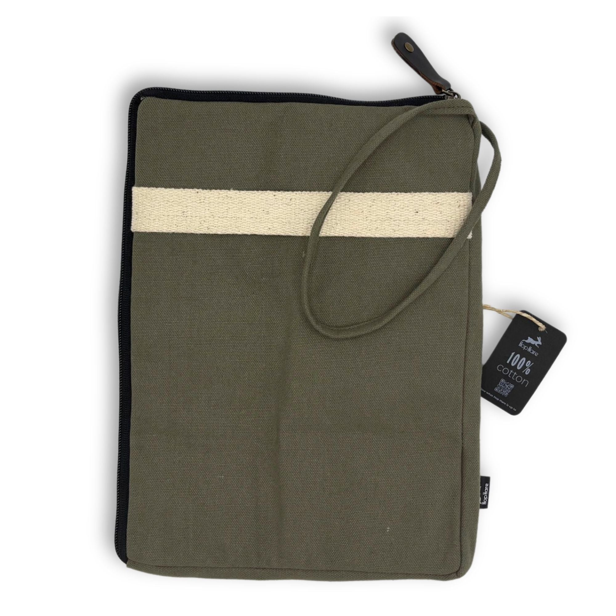 Canvas Travel Laptop Pouch - Olive - 24x33cm