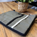 Canvas Tablet Pouch - Olive - 21x29cm