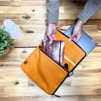 Canvas Travel Laptop Pouch - Orange - 24x33cm