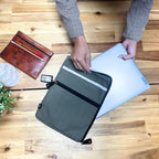 Canvas Travel Laptop Pouch - Olive - 24x33cm