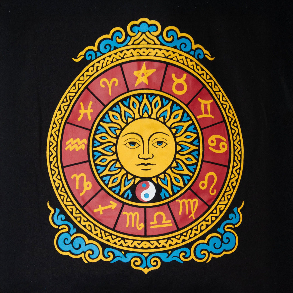 Iconic Classic Tote Bag - Zodiac Sun - Black 6oz