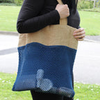 Pure Soft Jute and Cottong Mesh Bag - Black