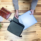 Canvas Travel Laptop Pouch - Olive - 24x33cm