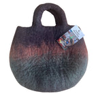 Keijupuutarha-aiheinen huopalaukku – 35 × 27 cm