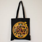 Iconic Classic Tote Bag - Dragon Yin & Yang- Black 6oz