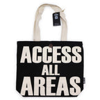 Nomad Sari Iconic Classic -kangaskassi – ACCESS ALL AREAS – musta ja luonnonvärinen, 10 oz