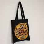Iconic Classic Tote Bag - Dragon Yin & Yang- Black 6oz