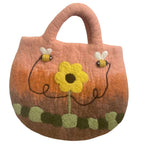 Sun Flower & Bees Felted Bag - 35x27cm