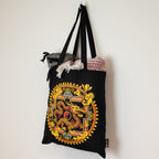 Iconic Classic Tote Bag - Dragon Yin & Yang- Black 6oz
