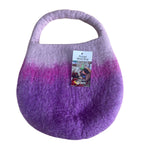 Water Felted Bee Bag - One Handle with Magnet  - Lavender Shades