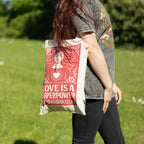 Nomad Sari Iconic Toni -kangaskassi – Love is a Super Power – luonnonvärinen, 10 oz