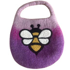 Water Felted Bee Bag - One Handle with Magnet  - Lavender Shades