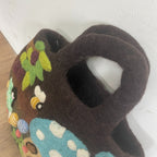 Keijupuutarha-aiheinen huopalaukku – 35 × 27 cm