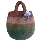 Sienipuutarha-aiheinen huopalaukku – 35 × 27 cm