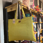Reversible Jute & Cotton Big Bag - Pistachio
