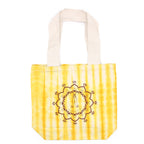Tye-Dye Cotton Bag (6oz) - 38x42x12cm -  Namaste Hands - Yellow - Natural Handle