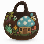 Keijupuutarha-aiheinen huopalaukku – 35 × 27 cm